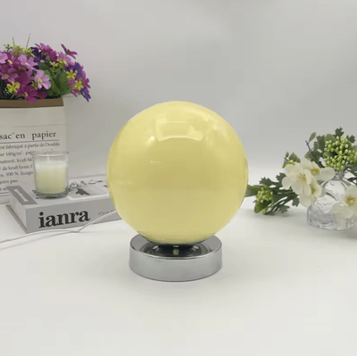 Inspire Curations Murano Glass USB Table Lamp With 3 Color Temperatures For Bedroom, Bedside & Home Decor cream