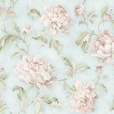 Seabrook Designs Jeanie Vintage Floral Trail Unpasted Wallpaper
