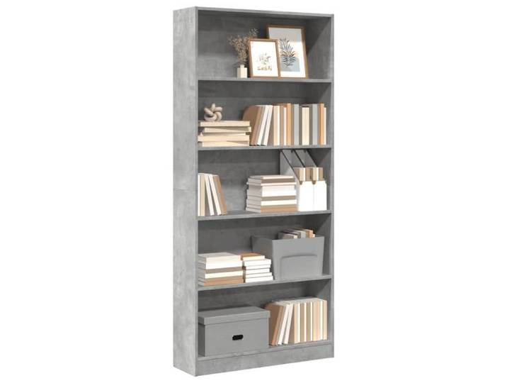 Bibliothèque gris béton 80x24x176 cm bois d'ingénierie étagère à livres porte-livres support à livres armoire de 857856