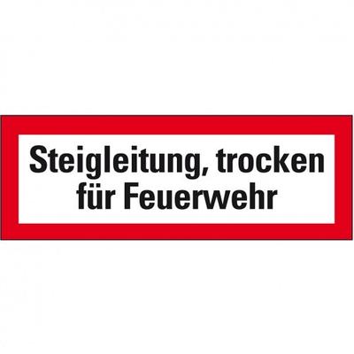 Schild I Feuerwehrschild Steigleitung, trocken für Feuerwehr, Kunststoff, 210x74mm, DIN 4066