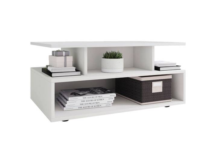 Mid.you Couchtisch, Weiß, rechteckig, 50x40x80 cm, Stauraum, offenes Fach, Wohnzimmer, Wohnzimmertische, Couchtische, Couchtische mit Stauraum