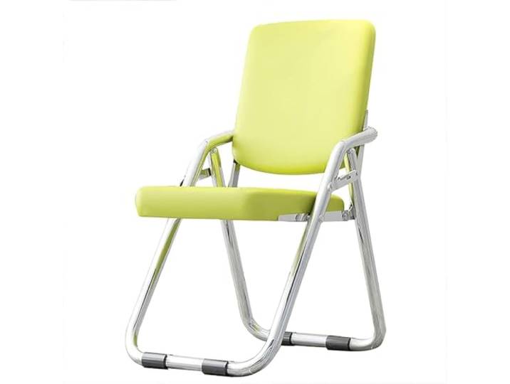 Klappstuhl, Klappstuhl aus PU-Leder und Stahlschaum mit Rückenlehne Mehrfarbig: Büro, Zuhause, Konferenzraum, Partys, Veranstaltungen(Green)