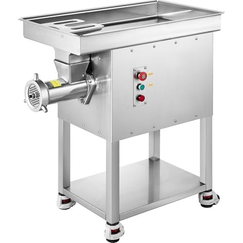 VEVOR Commerciële Elektrische Vleesmolen 2200 W, Roestvrij Staal, Zilver, Worstmachine met Messen en Maalplaten