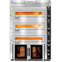 GMG - Bäckerei-& Konditorei Ofen Inkl. Haube & Gärschrank - Innenisolierung aus Steinwolle & Schamottstein | 3x 7,5 kW 400V