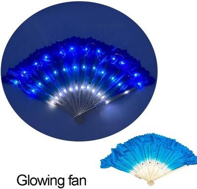 Uplift Picks LED Folding Fan Light Up Hand Fan Glowing Party Festival Fan 15