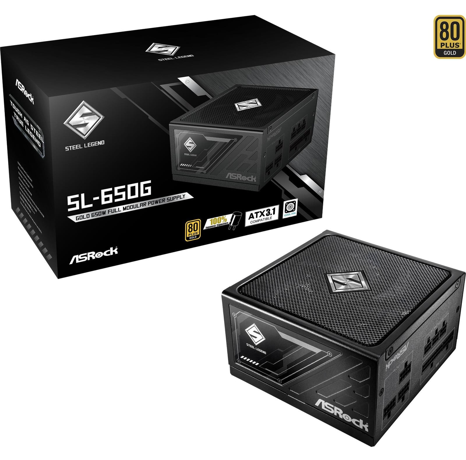 ASRock Steel Legend 650W 80 Plus Gold voeding