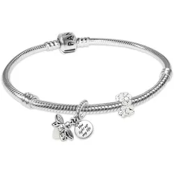 Pandora 68633 Damenarmband Silber Geschenk-Set Glühwürmchen und Gänseblümchen, 21 cm