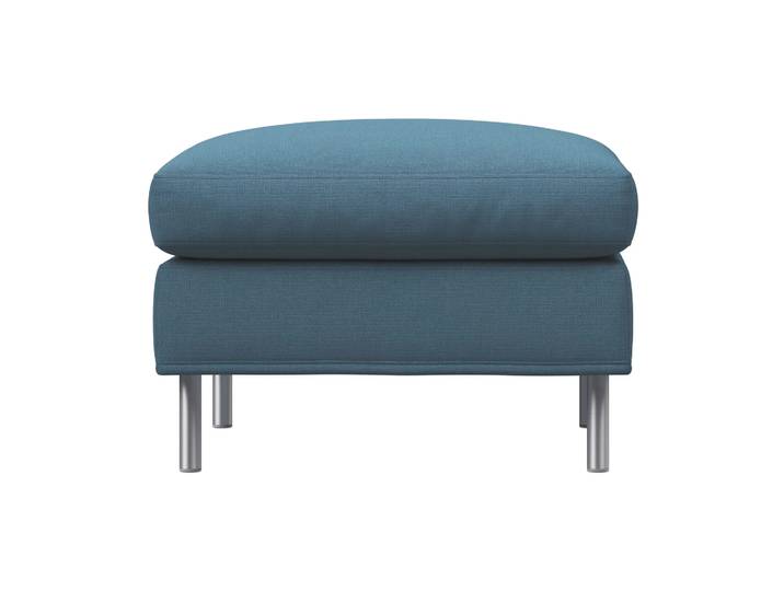 Fogia Alex Fußhocker large Stoff Hiro Light Blue-aluminiumbeine