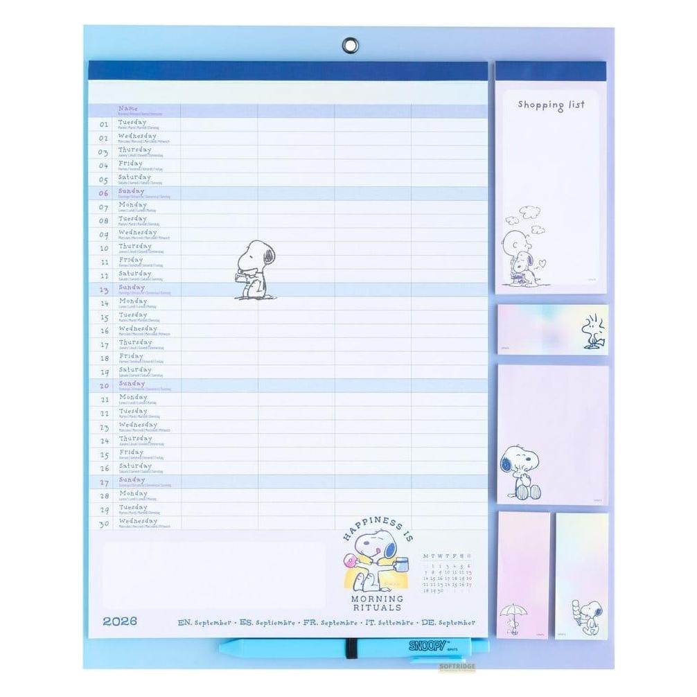 Grupo Erik Snoopy agenda magnétique 2026/27 30 x 35 cm (1 Monat / 1 Seite) (GPE83216)