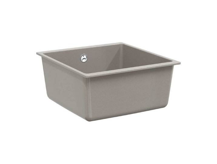 vidaXL Granitspüle Waschbecken 80% Quarz und 20% Harz 430 x 460 mm Grau, Rechteckig, 5/430 cm, (1 St)