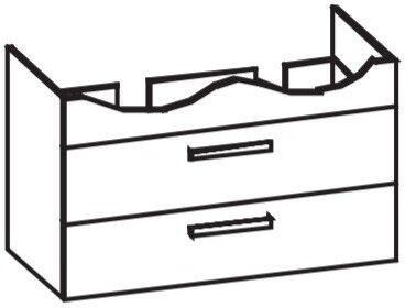 Artiqua 412 Waschtischunterschrank für Isabella K0851 Weiß Hochglanz, 412-WU2L-I07-7016-68 412-WU2L-I07-7016-68