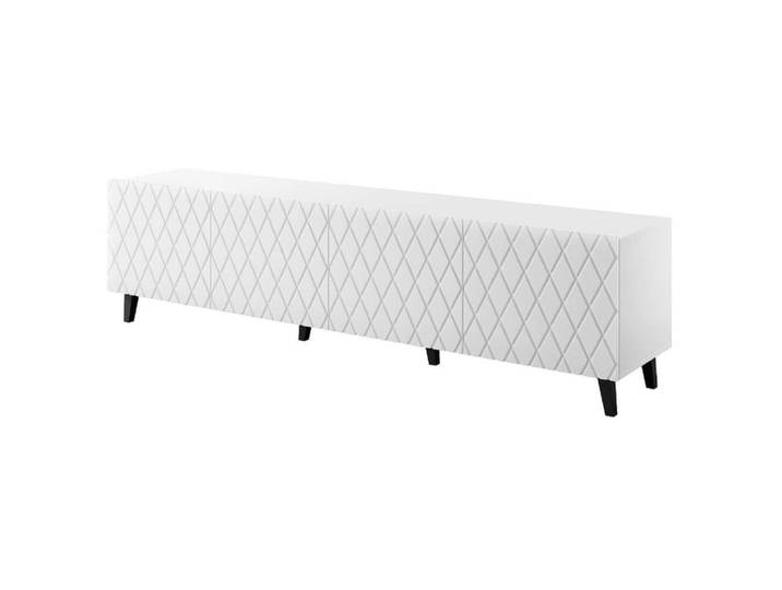 Meuble tv design blanc mat avec 4 portes 200cm
