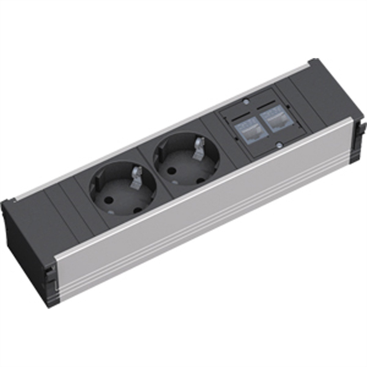 Bachmann stopcontactunit Coni, 2-voudig met 2 x Cat.5e