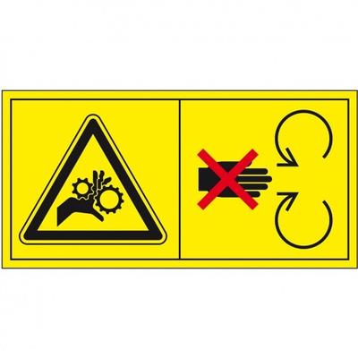 Aufkleber I Hinweisschild Nicht öffnen...Motor läuft, ISO 11684, gelb/schwarz, Folie, 140x70mm