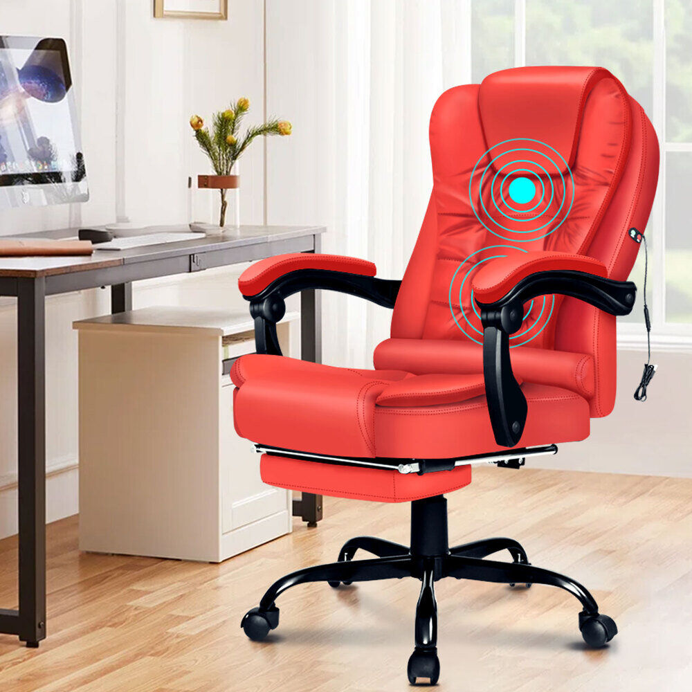 Rebrilliant Executive Chair with Headrest Red/Faux Leather 109cm H X 72cm W X 49cm D