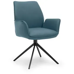Musterring Stuhl Tiama Leder Blau Ocean