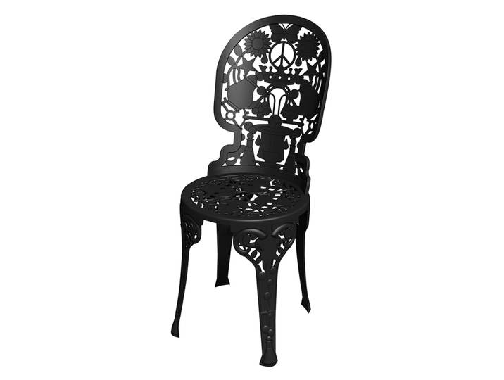 SELETTI chaise INDUSTRY GARDEN (Noir - Aluminium)