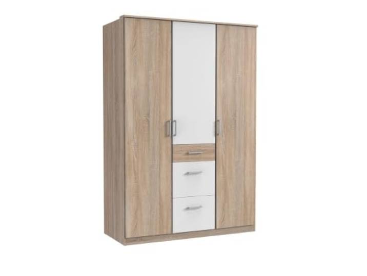 M Möbel-Direkt Deutschlands schnelle Möbel Kleiderschrank Click Eiche Sägerau, mit Weiß
