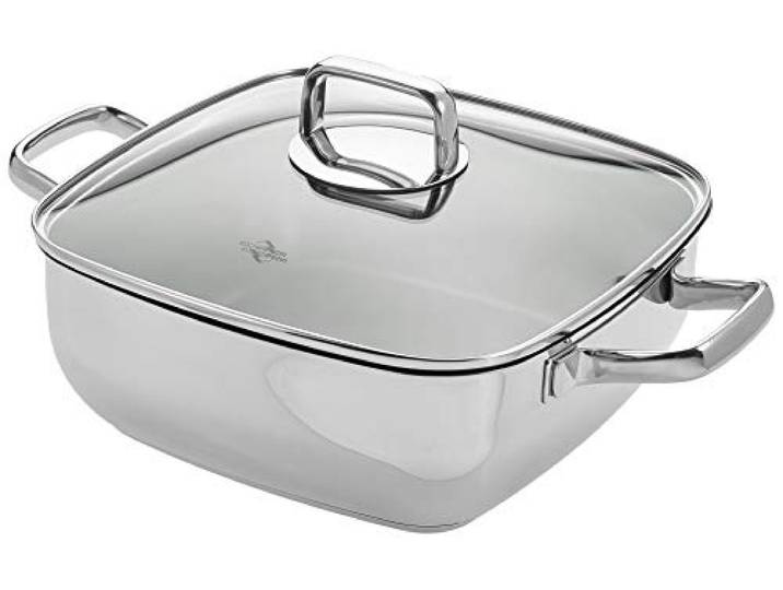 Küchenprofi Pisa Gourmetpfanne 28 x 28 cm Silber Edelstahl rostfrei, hochwertige Antihaftbeschichtung, für Pfannen- und Ofengerichte, 6,5 Liter, induktionsgeeignet
