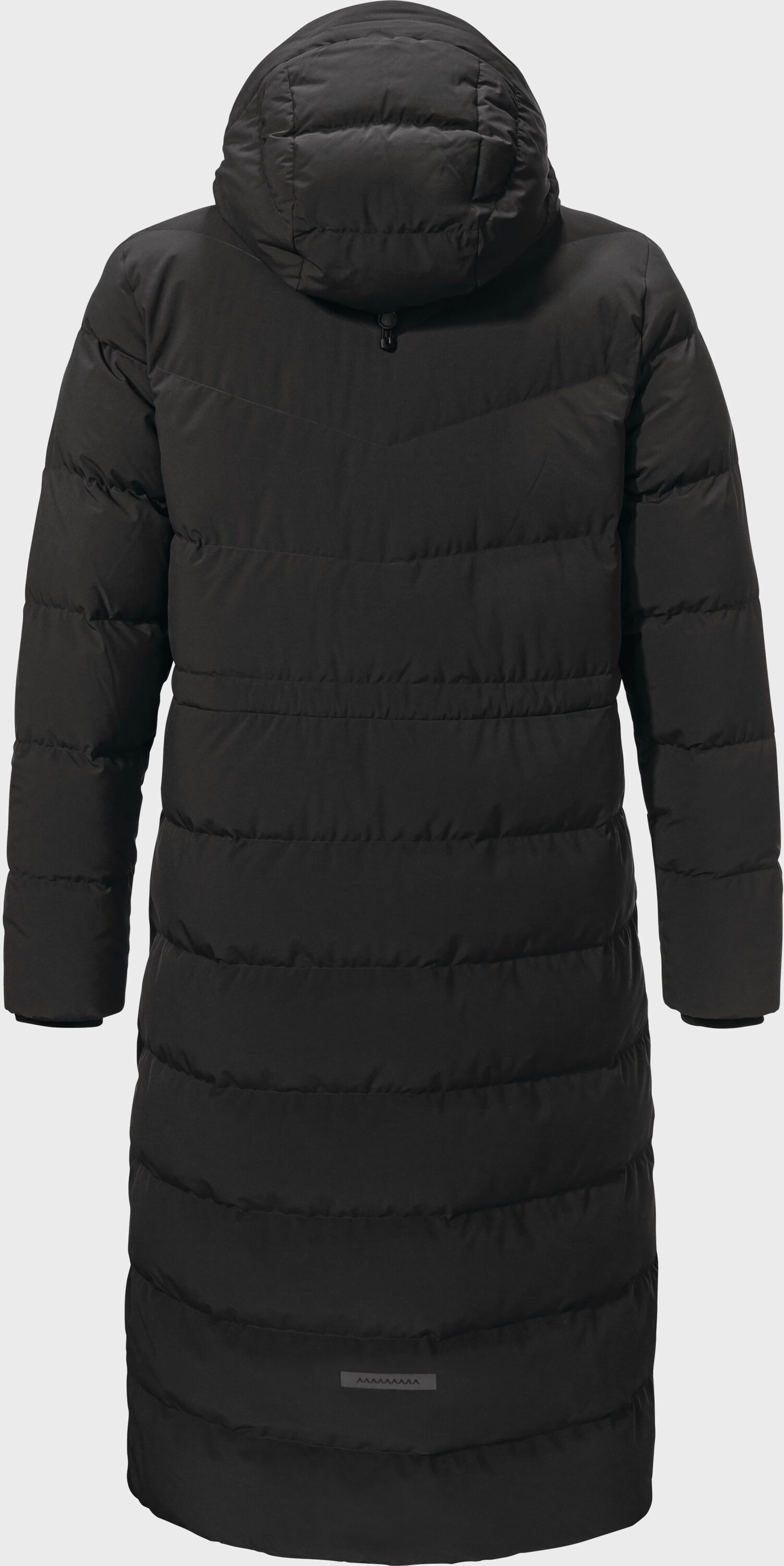 Parka SCHÖFFEL "Down Coat Style Vindave WMS", Damen, Gr. 42, schwarz (9990, schwarz), Oberstoff: 100% Polyester. (Membran: Thermoplastisches Polyurethan). Futter: 100% Polyester. ENTHÄLT NICHTTEXTILE TEILE TIERISCHEN URSPRUNGS. Füllung: 80% Daune, 20% Fed
