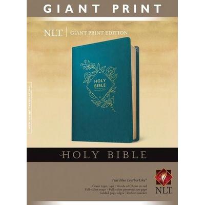 Holy Bible, Giant Print NLT (Red Letter, Leatherlike, Teal Blue), Gebundene Ausgabe von New Living Translation, Tyndale House Publishers,