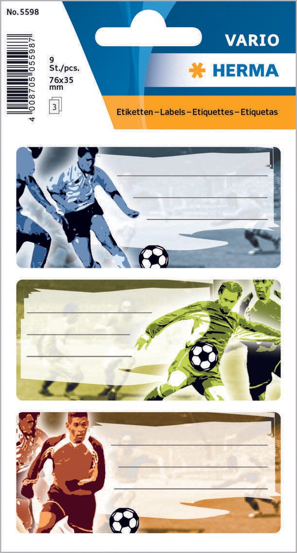 HERMA Schuletiketten Fussball 5598