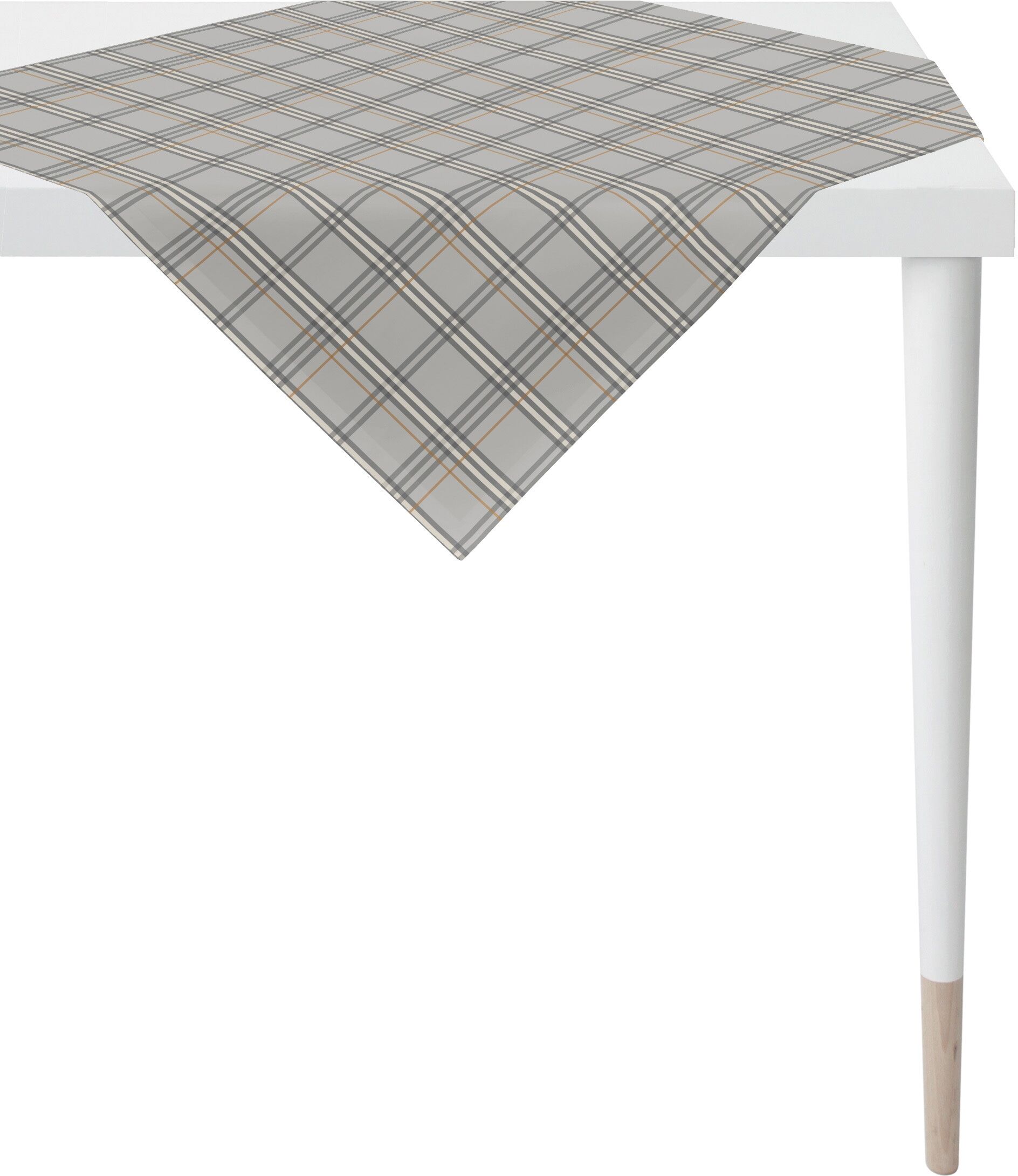 Mitteldecke APELT "9538 CHALET STYLE" Gr. 1, grau (grau, weiß), B:85cm L:85cm, Baumwolle, Tischdecken, Mitteldecke, Digitaldruck grau, weiß B/L: 85cm x 85cm, 1 Stk., quadratisch
