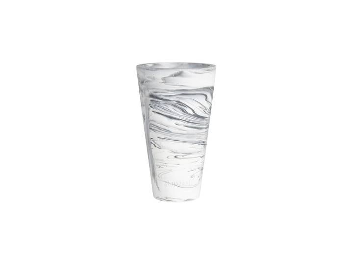Vase en résine noir et blanc, marbré, fait main, à poser - Zuiver
