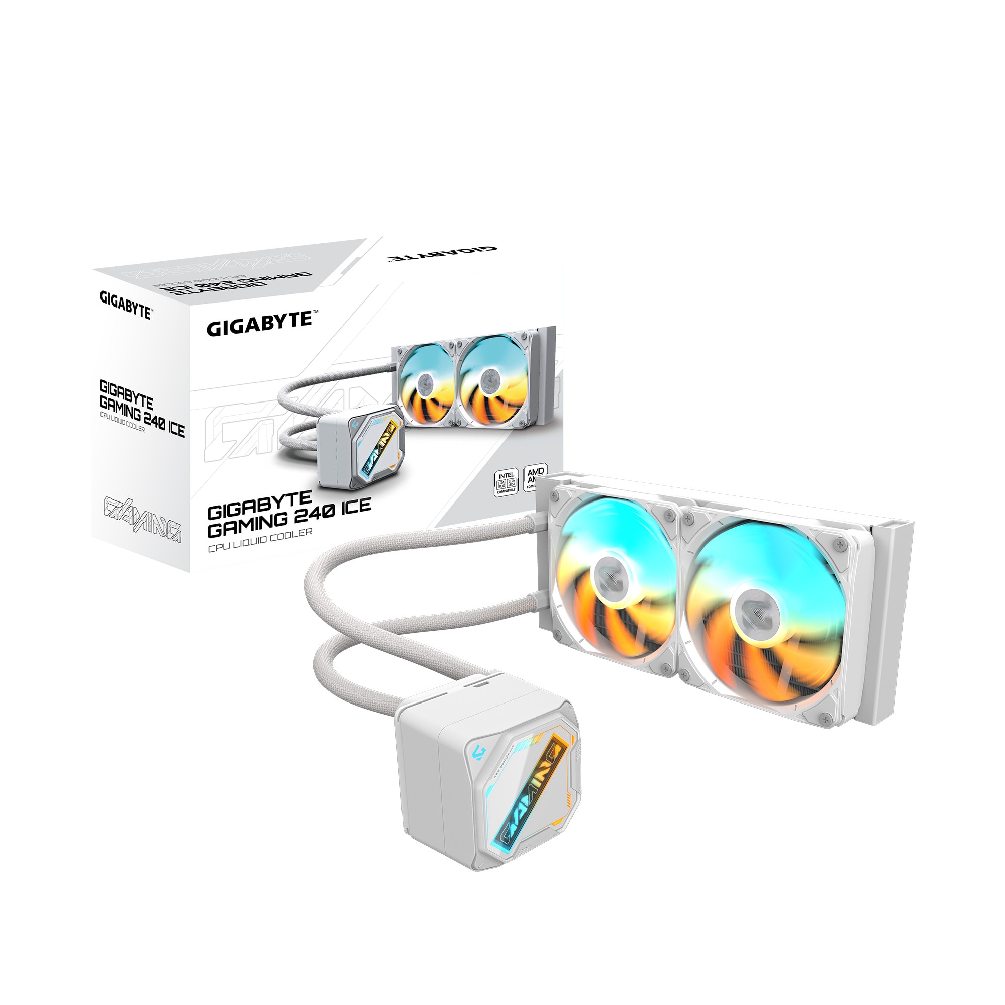 GIGABYTE GME 240 ICE Wasserkühlung für AMD und Intel CPU Weiß GP-GIGABYTE GME 240I