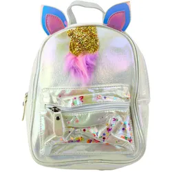 Kinderrucksack mit Einhornhorn, bewegliche Konfetti-Perle, 25 cm, 4,5 l