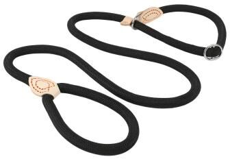 Inspired Living TitanGrip Slip Rope Dog Leash For Medium & Large Dogs Heavy Duty Braided Dog Training Leash With Adjustable Collar Loo black 0.6cm 150cm
