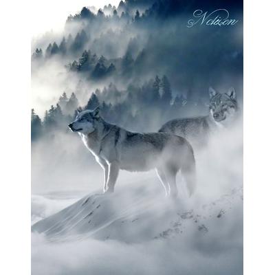 Fantasy Notizbuch: Wölfe im Nebel - weiße Seiten mit Eckmotiv, Taschenbuch von Samuriel Sternenfeuer, Arthanan Verlag, 978-3-945376-60-7