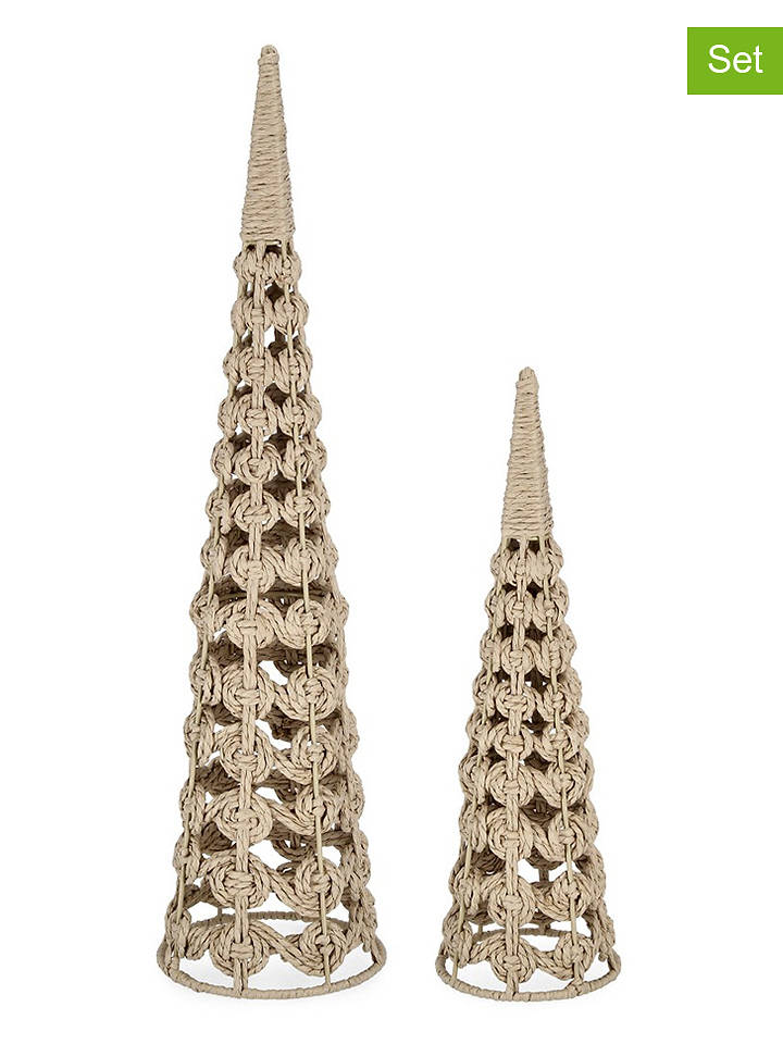 Bizzotto 2er-Set: Dekofiguren in Beige - onesize