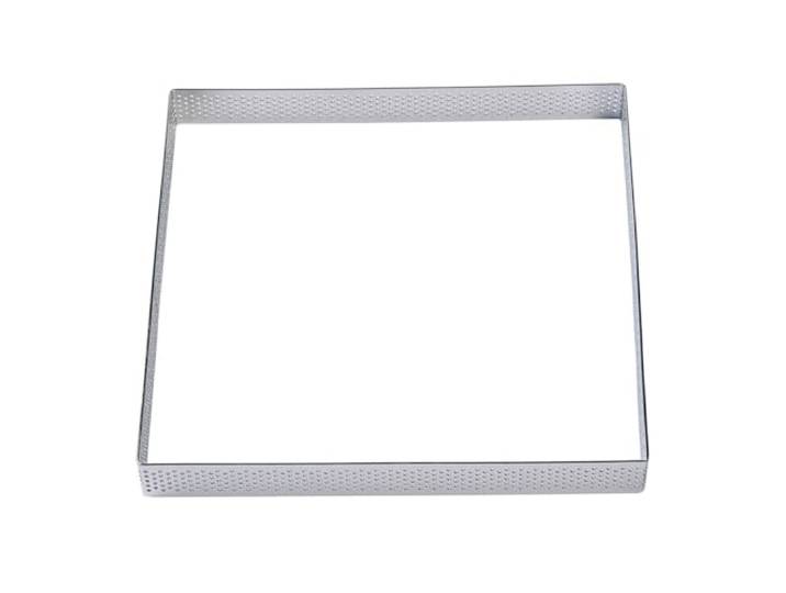 BrandNewCake® Taartring RVS - Vierkant Geperforeerd 17,5x2cm - Kookring - Bakring