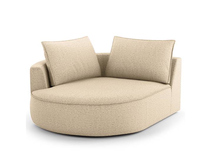 Modulottomane Beige/Taupe Chenille Buladi 126 x 154cm Ausrichtung links Glamour