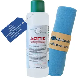 BADfabrik24 SANIT Whirlpool Desinfektion  Flasche 1000 ml 3171 + Mikrofasertuch
