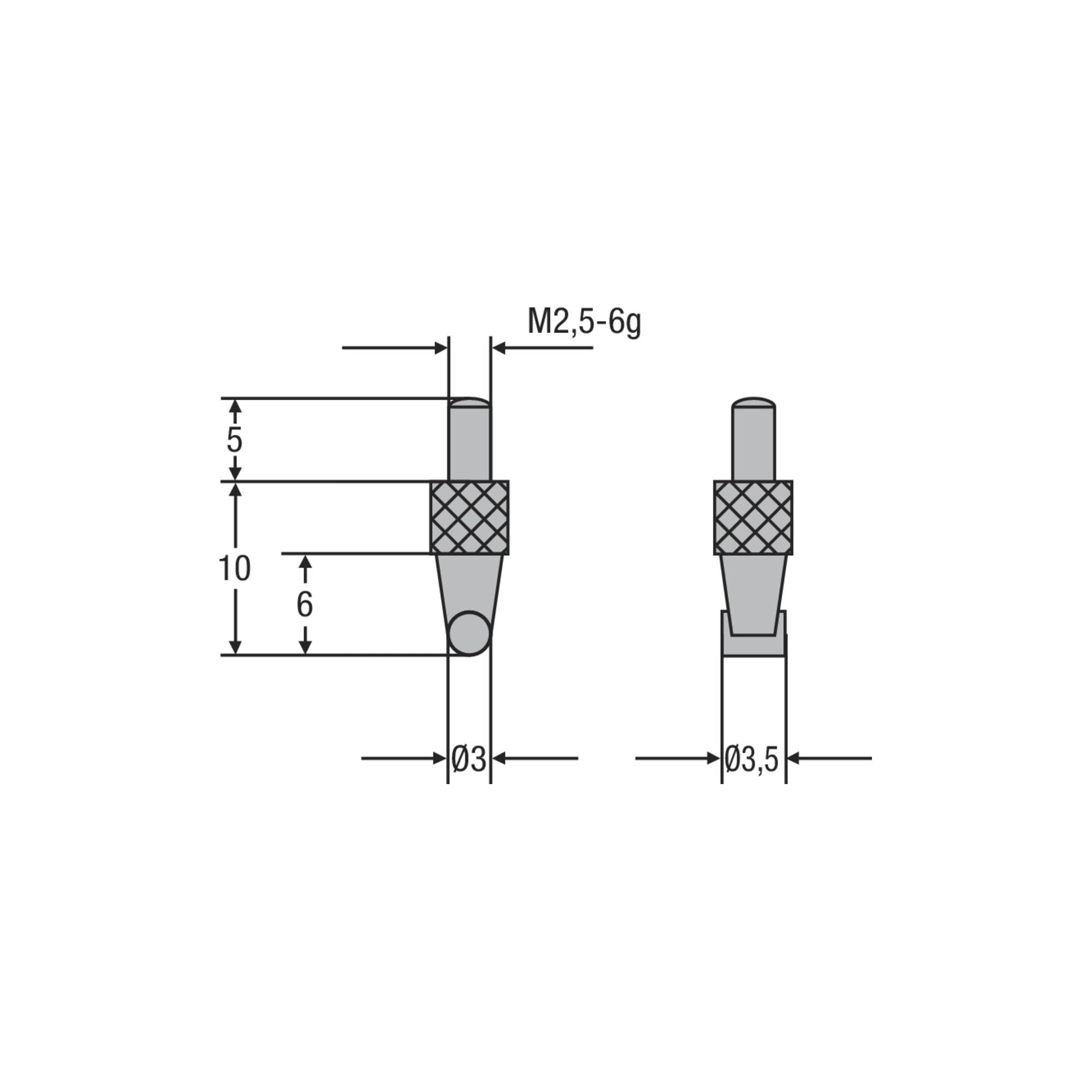 Helios-Preisser Messeinsatz M2,5mm Zyl- inder Länge 3,5 mm 2,0 mm (0710196)