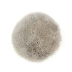 Sitzkissen LAMMFELL PLATIN (D 34 cm) - silber - D 34 cm