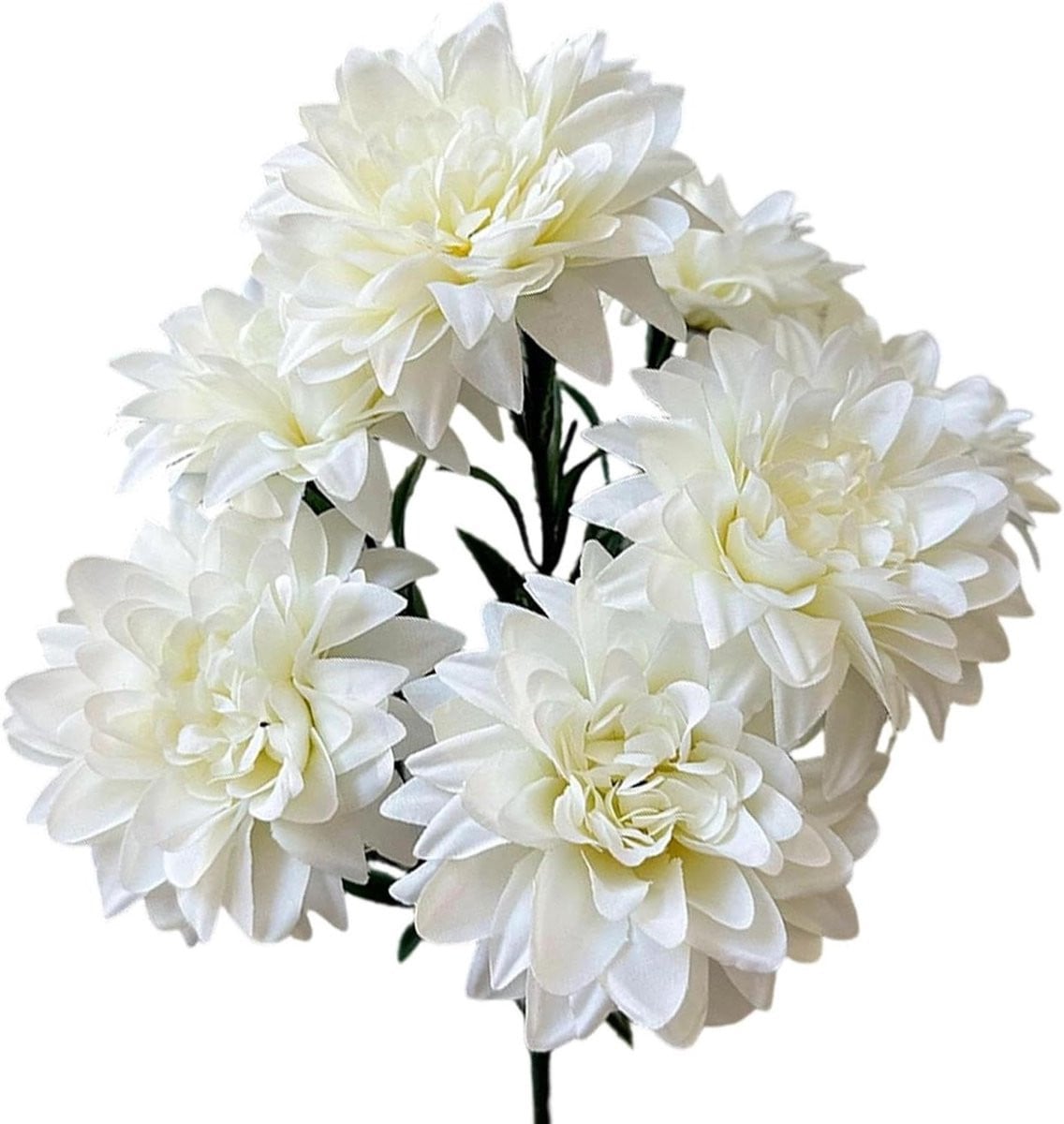 Kunstdahlia Boeket Wit - Realistische Zijdebloemen voor Huisdecoratie - 40 cm