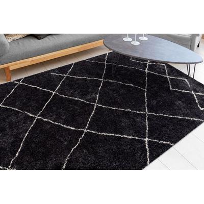 Teppich ME GUSTA "Orlando 525", grau (anthrazit), B:200cm H:27mm L:290cm, Polyester, Teppiche, Teppich, Attraktives Muster, Retrolook,Baumwollrücken, Fußbodenheizung geeignet