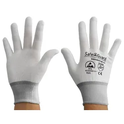 SAFEGUARD ESD-Handschuh, weiß/grau, ohne Beschichtung, XXL