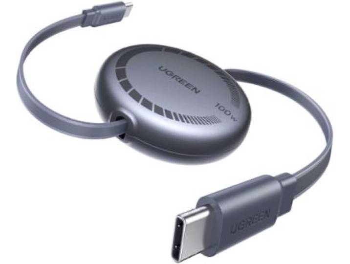 Ugreen - Câble Usb C Cable Rectractable 1m Noir 100w