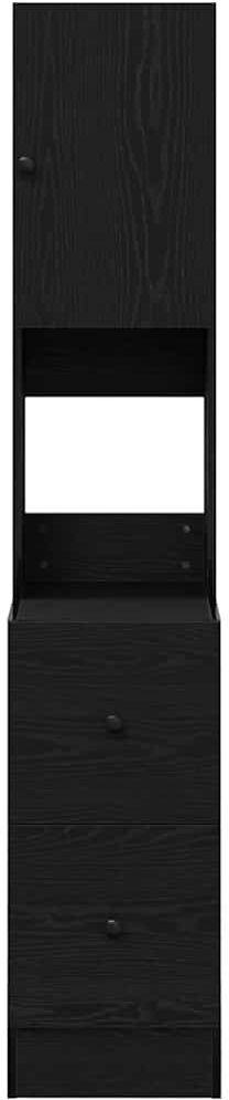 vidaXL Kitchen Cabinet Set Black oak 35cm W X 180cm H X 50cm D