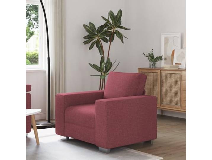 HEFZGDB Moderner Sessel in Weinrot 59 cm Stoff Ergonomischer Wohnzimmerstuhl mit Holzrahmen und Polyestergewebe Komfortabler Lesesessel Platzsparendes Design für Entspannung