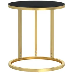 Décoshop26 - Beistelltisch Pflanzenständer Nachttisch 45 cm gehärtetes Glas und goldfarbenes Eisen DEC032431