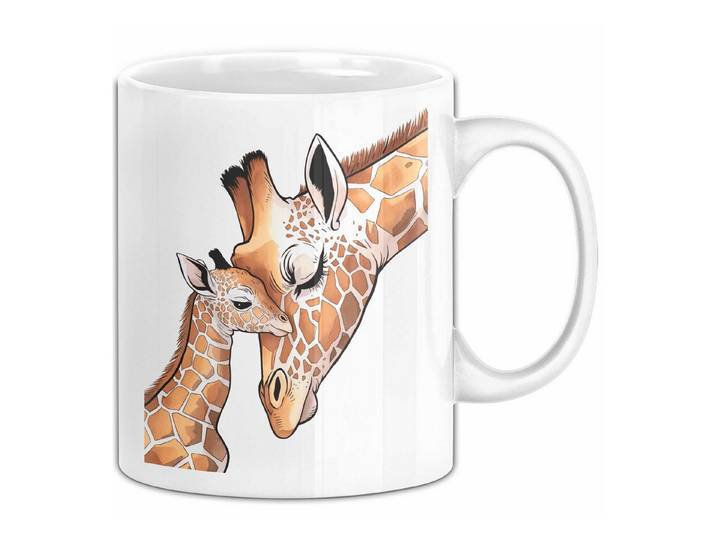 Trendation Tasse Giraffenmama Tasse Geschenk Lustige Geschenkidee Spruch