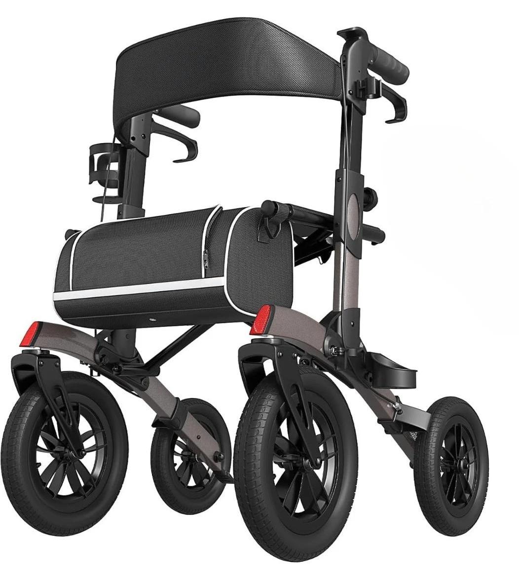 Faltbarer Rollator, leicht, verstellbarer Griff, Grau