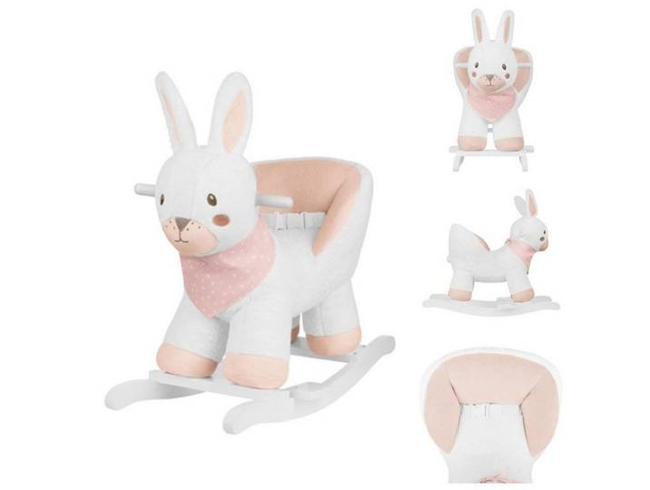 Kikkaboo Schaukeltier Hase, Plüsch, Sicherheitsgurt, Rückenlehne, Fußstützen, ab 12 Monate