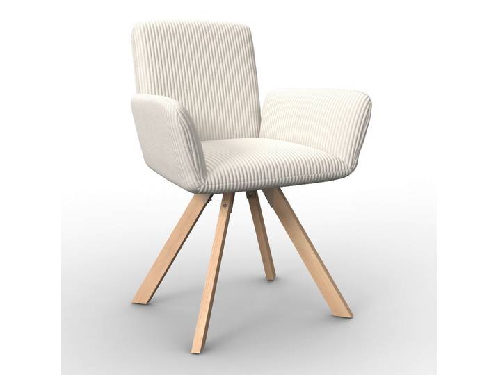 Armlehnstuhl Mairo Creme Cord Gepolstert