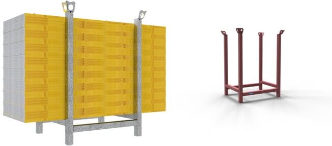 Set Schake Schalungsplatten SET LxB 2000x500 mm + Schake Schalungsplatten mit Kantenschutz, Länge: 1000 mm, Breite: 500 mm, mit Kantenschutz + Schake Euro-Schalungsstütze der Klasse C/E, C/E25 Auszugslänge: 1,45 m - 2,50 m + Schake Stapelpalette